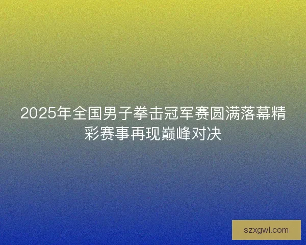 2025年全国男子拳击冠军赛圆满落幕精彩赛事再现巅峰对决